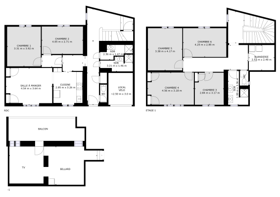 Plan des chambres