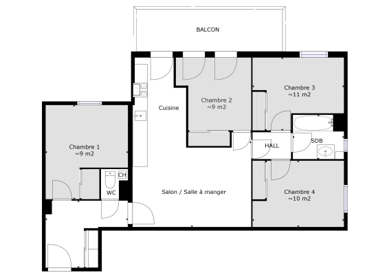 Plan des chambres