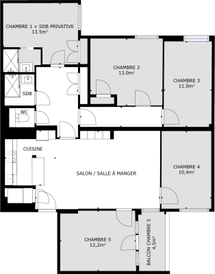 Plan des chambres