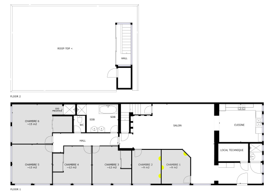 Plan des chambres