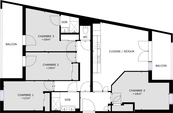 Plan des chambres